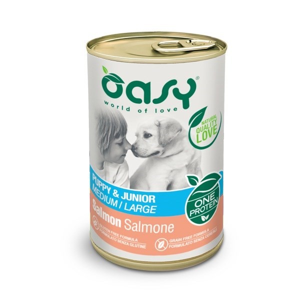 OASY One Protein Puppy & Junior Medium/Large Lõhe - märgkoeratoit - 400 g