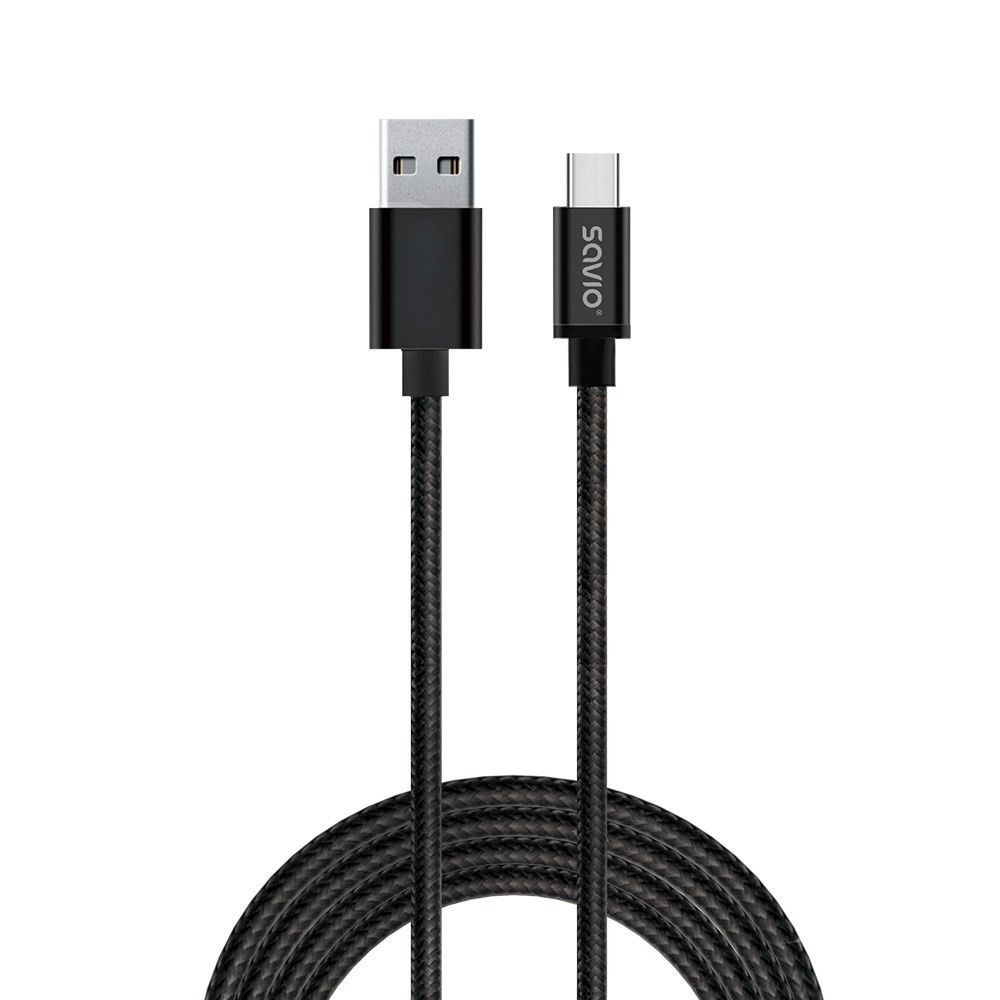 Savio CL-129 2 m USB 2.0 USB A kuni USB C must kaabel