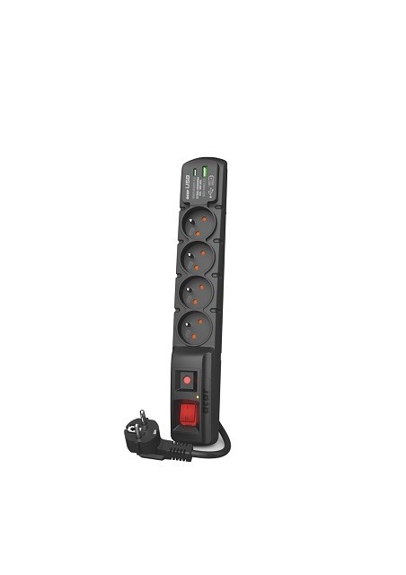 Acar F4 USB A+C ülespande kaitsega kaabel (kiirlaadija) 5 m; must