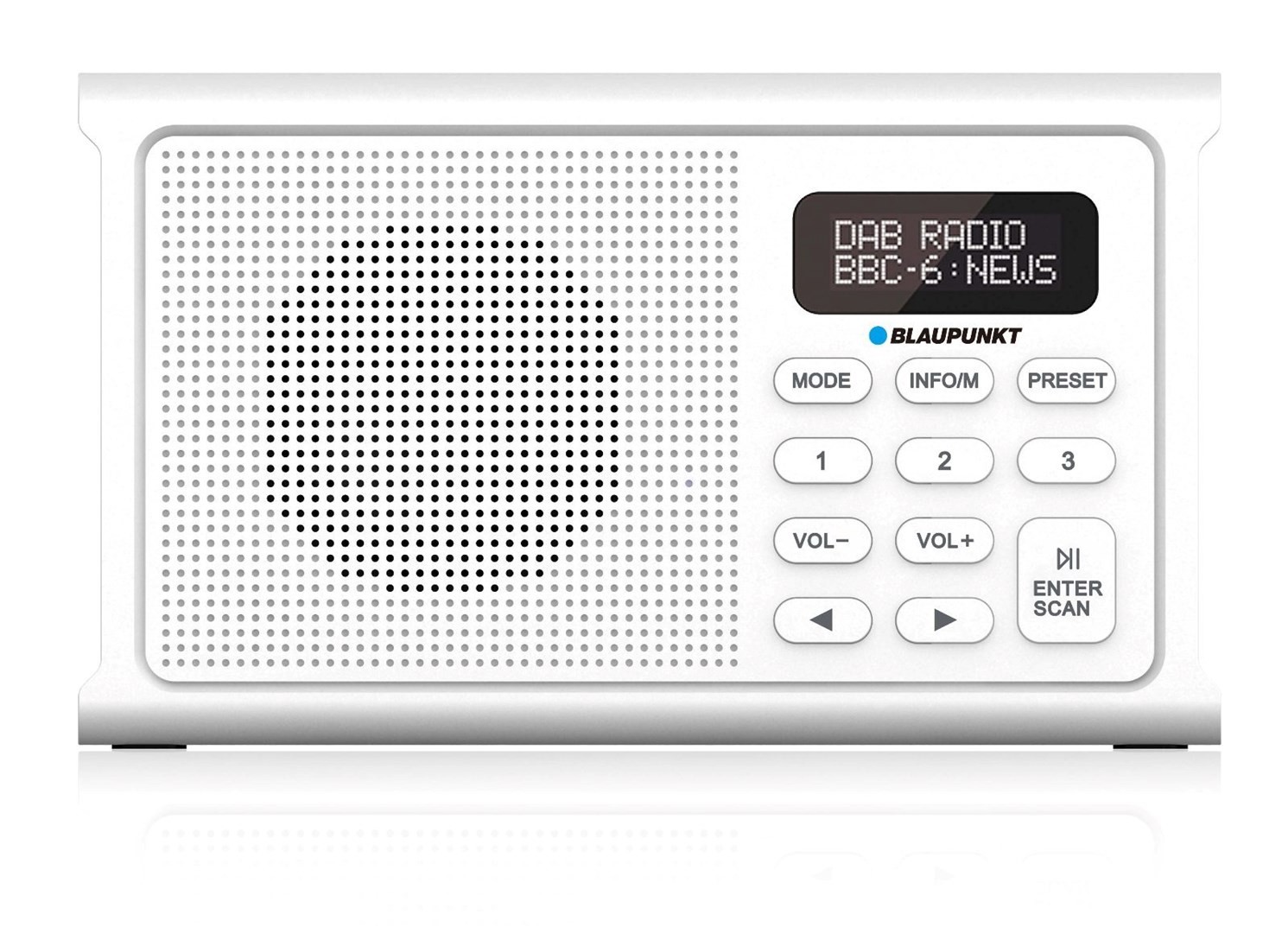 Blaupunkt DR3WH kaasaskantav valge raadiosaatevastuvõtja