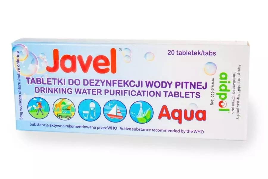 Javel Aqua water disinfection tablets, 20 tablets