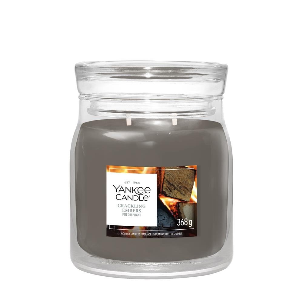 Yankee Candle Crackling Embers vahapealsüüt Cylinder Wood Grey 1 szt(u)