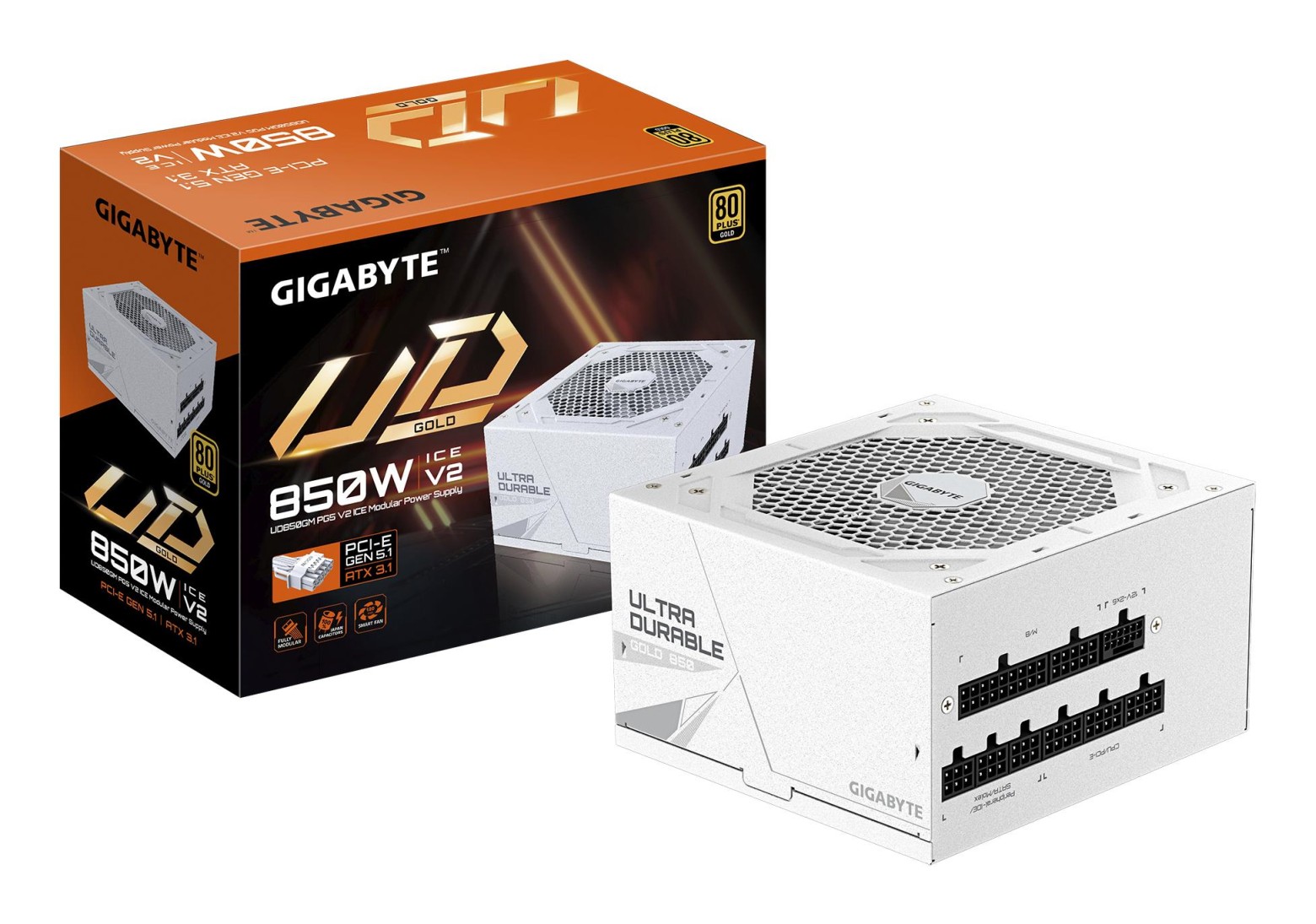 Toiteallikas GIGABYTE UD850GM PG5 ICE? ATX PC 100 - 240 V 850 W GP-UD850GMPG5ICE