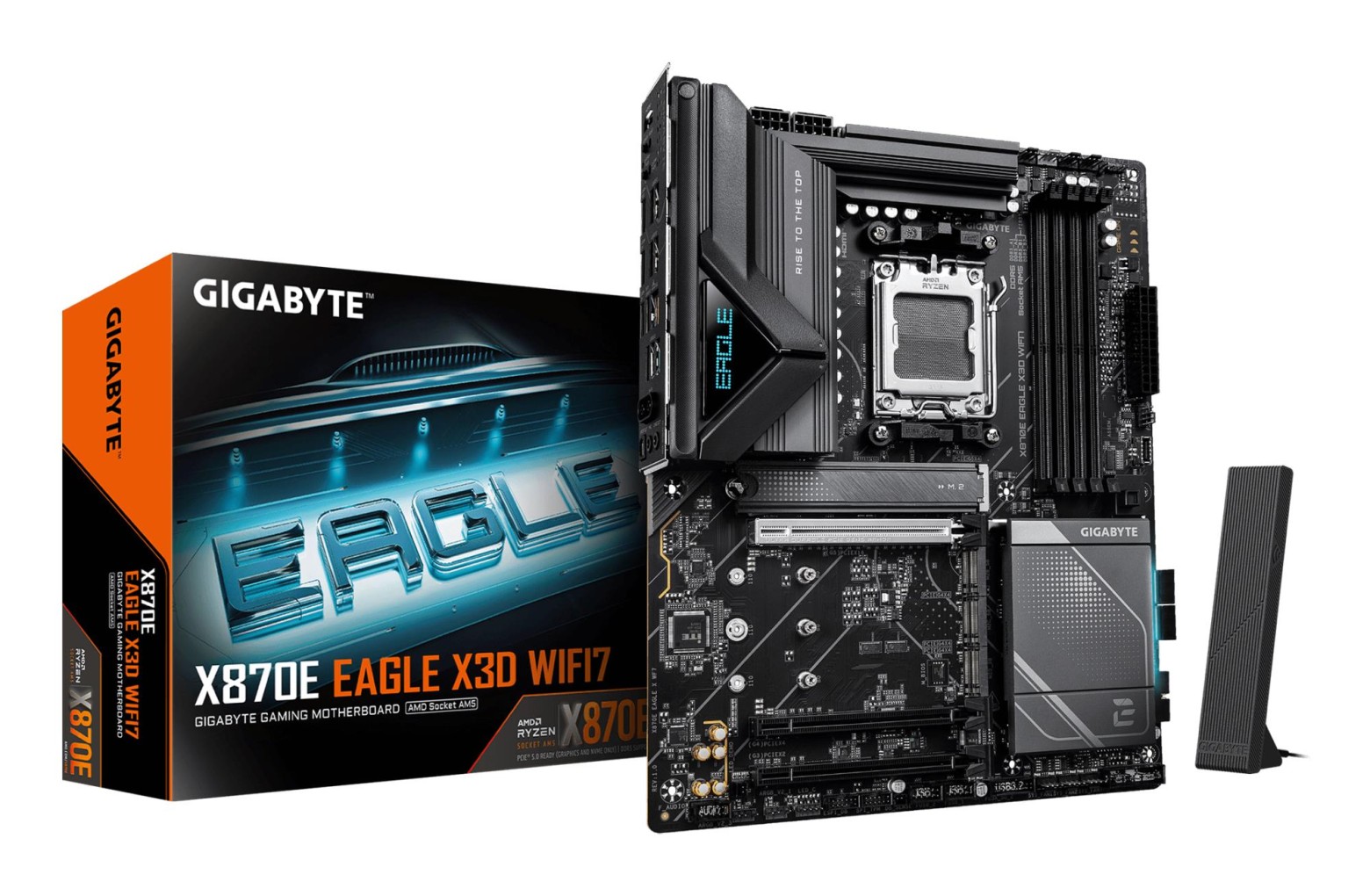 Emaplaat GIGABYTE AMD X870E pesa AM5 ATX RAM DDR5-SDRAM 4xPesad Wi-Fi Jah Bluetooth Jah 4xM.2 (M) pesade arv X870EEAGLEXWF7