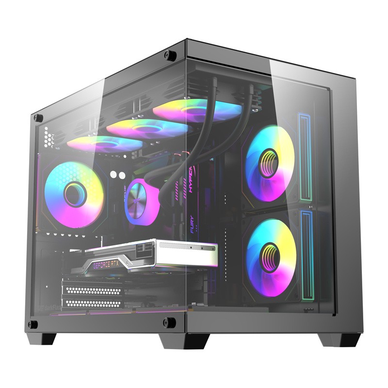 DarkFlash B275 PRO arvutikorpuse (must) + 6 ventilaatorit